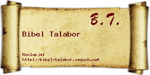 Bibel Talabor névjegykártya
